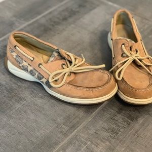 Leopard print Sperry Boat shoes
